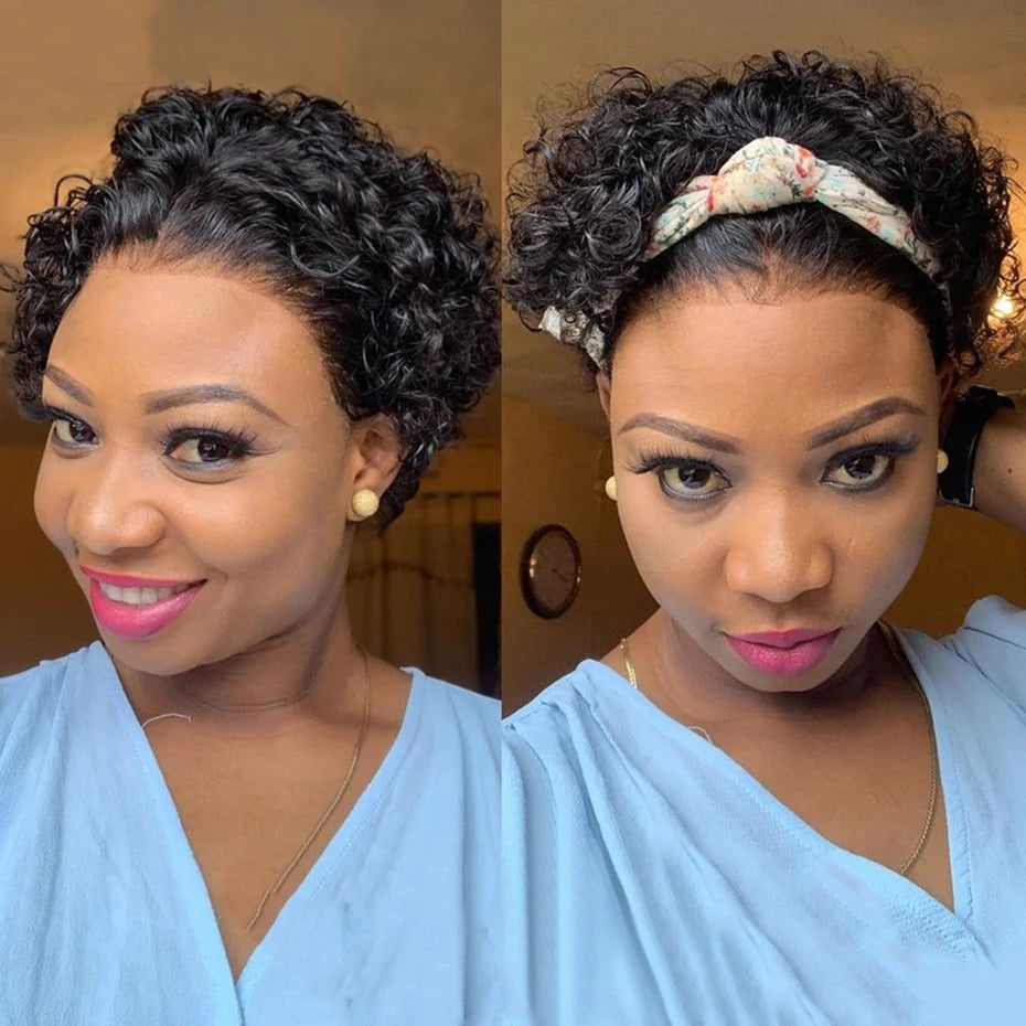 Pixie Curl Cut - Human Hair Wigs In Various Colors