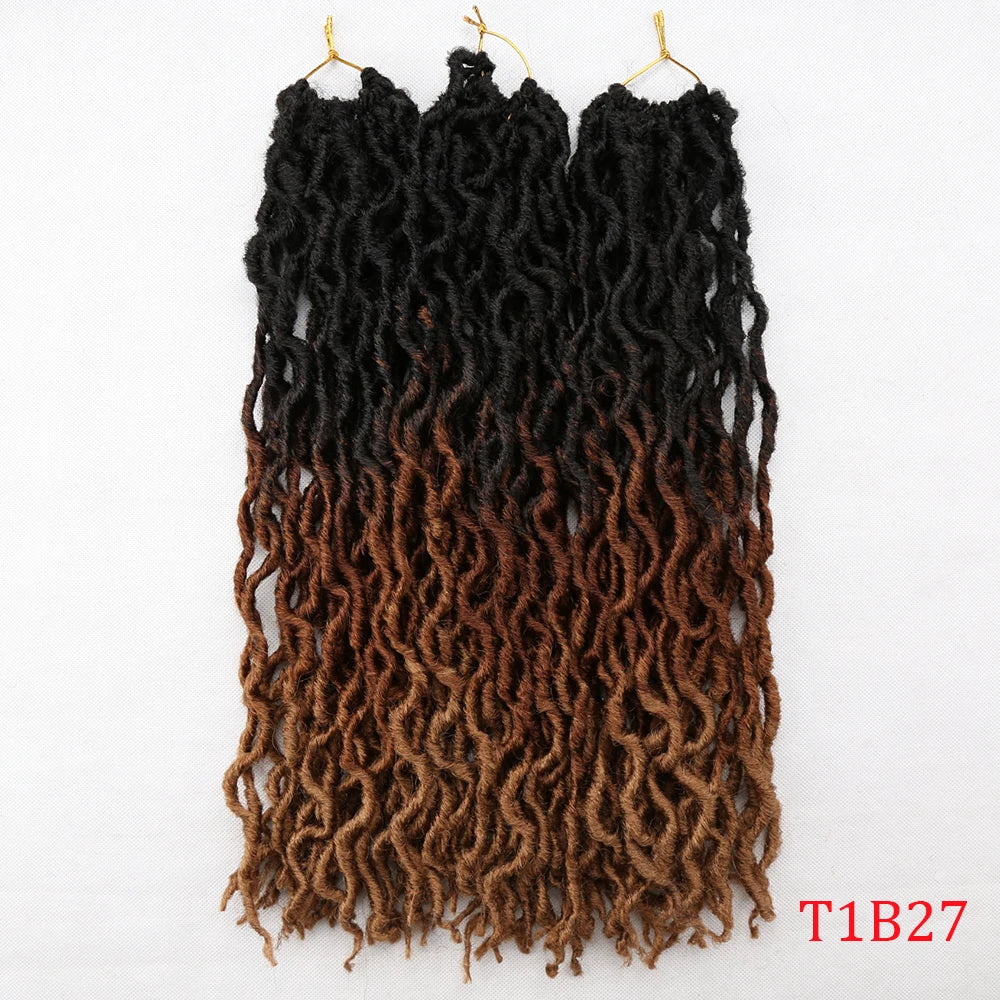 Curly Faux Locs Synthetic Crochet Pre-Stretched Hair - Various Colors Available