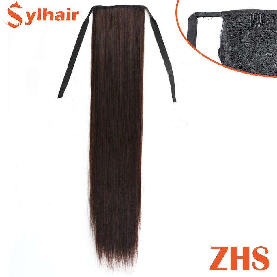 Long Straight Wrap Around Ponytail - Synthetic Hair, Various Colors Available