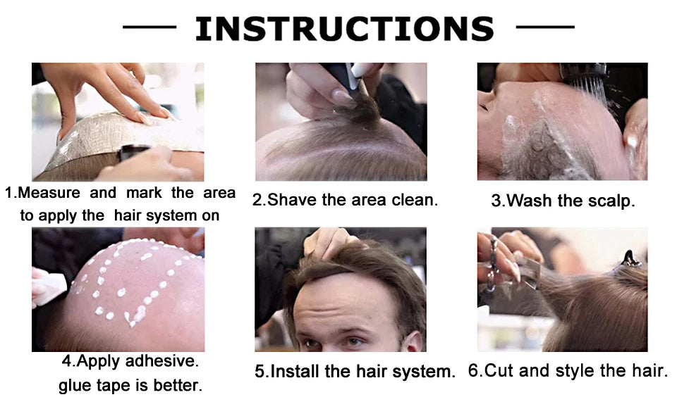 Indian Human Hair Thin Skin Hair Prosthesis 0.12 - 0.14 mm Toupee/Replacement Unit - Various Options Available