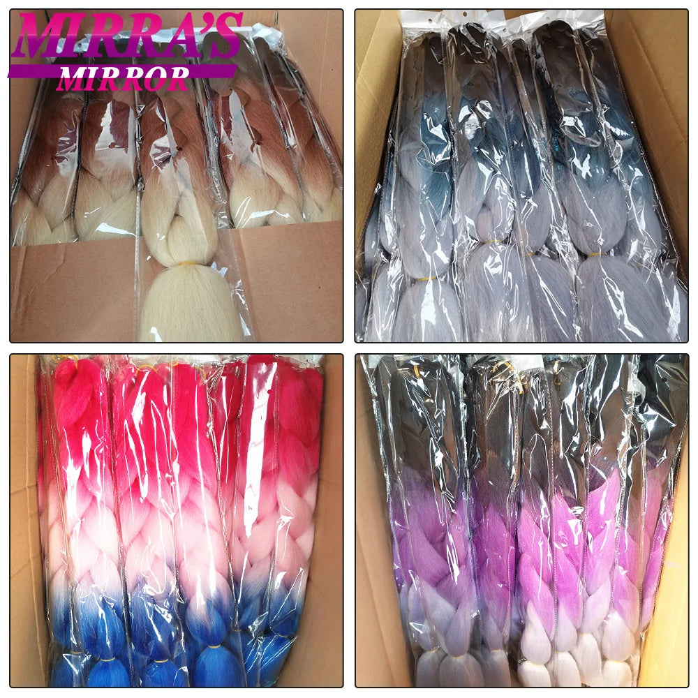 6 Bundles Jumbo Synthetic Braiding Hair - Various Colors Available