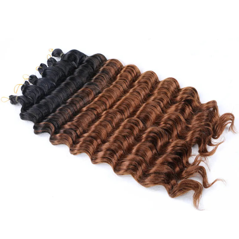 Ombre Deep Water Wave Bulk Crochet Synthetic Hair - Various Colors Available