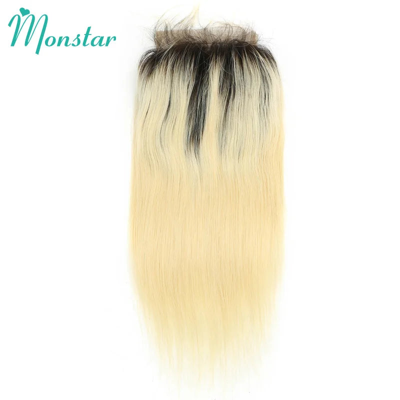 Straight Human Hair Lace Closure with Baby Hair - Various Options Available