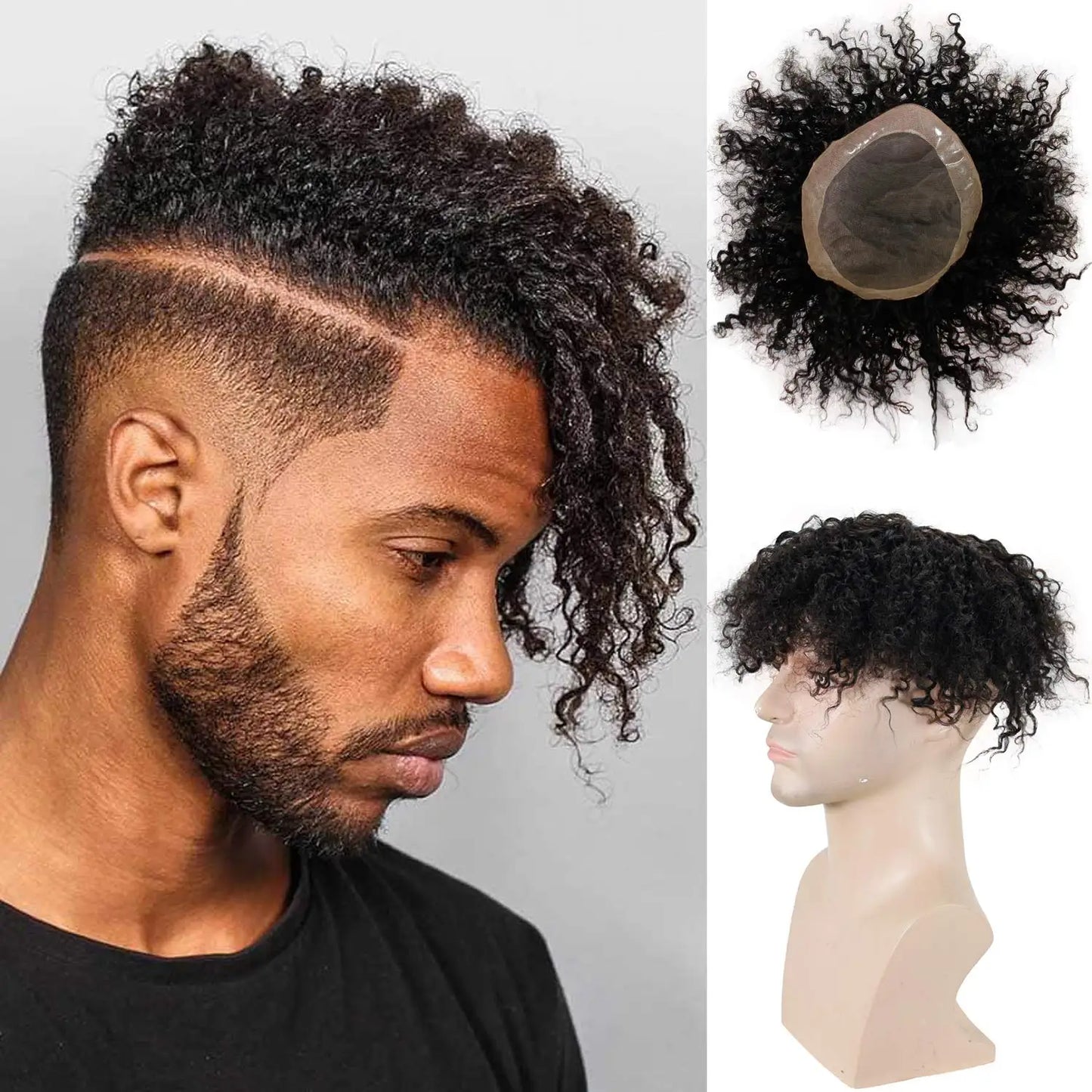 Curly Human Hair Toupee/Hairpiece Full Lace - Various Options Available