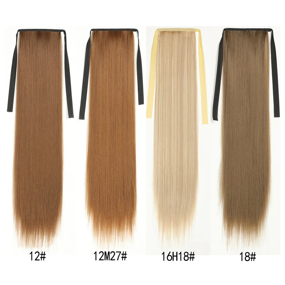 Long Straight Wrap Around Ponytail - Synthetic Hair, Various Colors Available