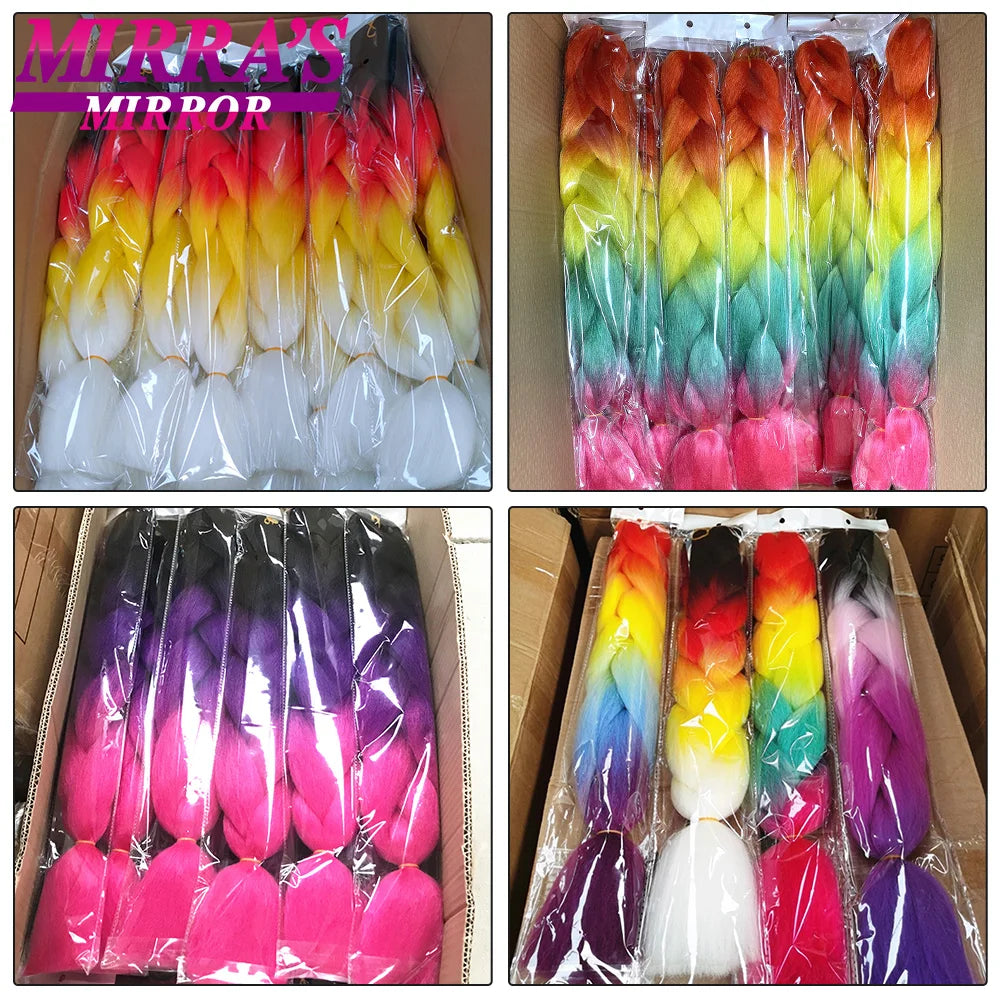 6 Bundles Jumbo Synthetic Braiding Hair - Various Colors Available