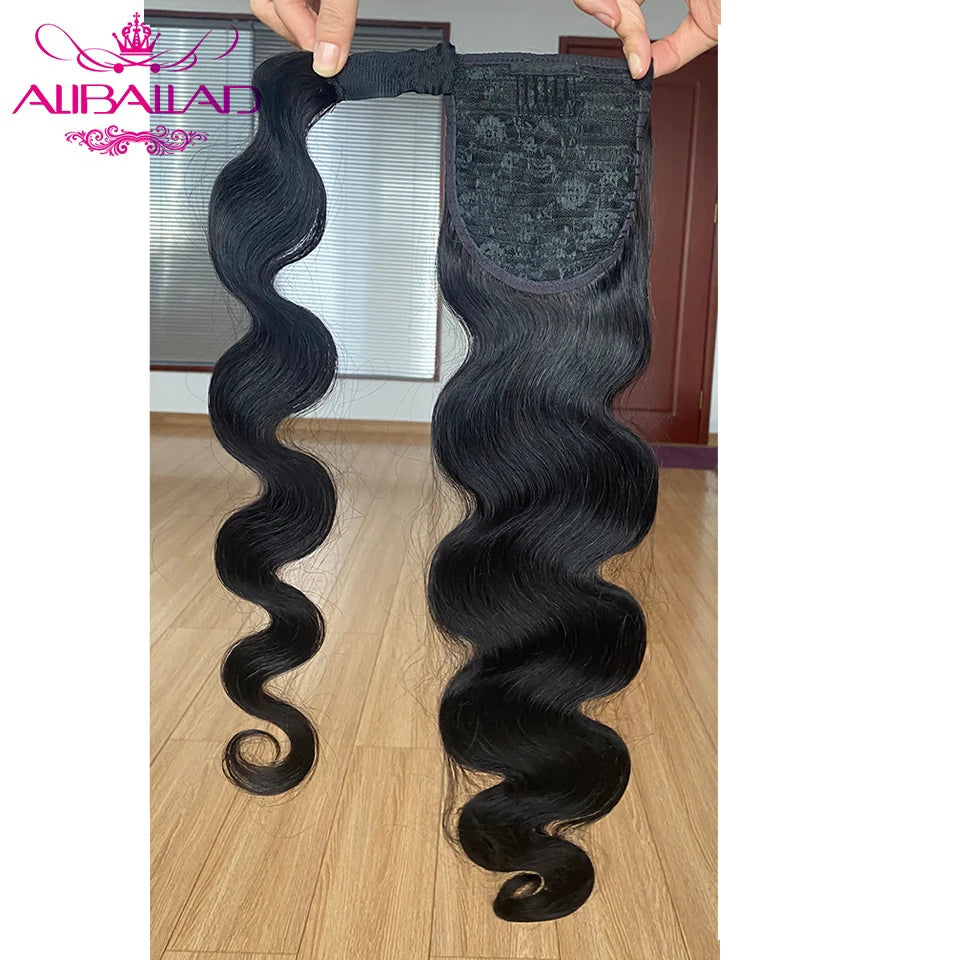 Body Wave Wrap Around Human Hair Ponytail, 100g & 120g Available
