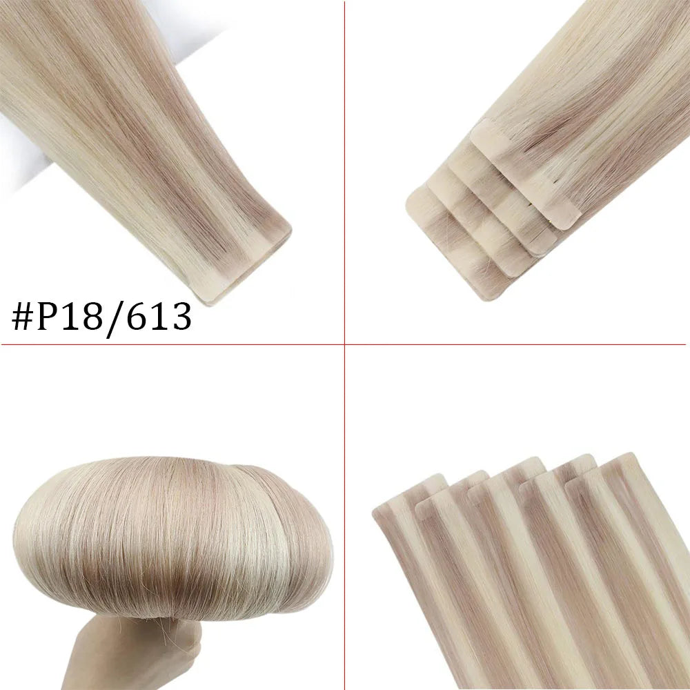Invisible Seamless Skin Weft Injection Virgin Human Hair Tape In