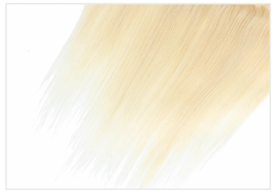 613 Blonde Color Human Hair Straight HD Lace Frontal Pre Plucked with Baby Hair