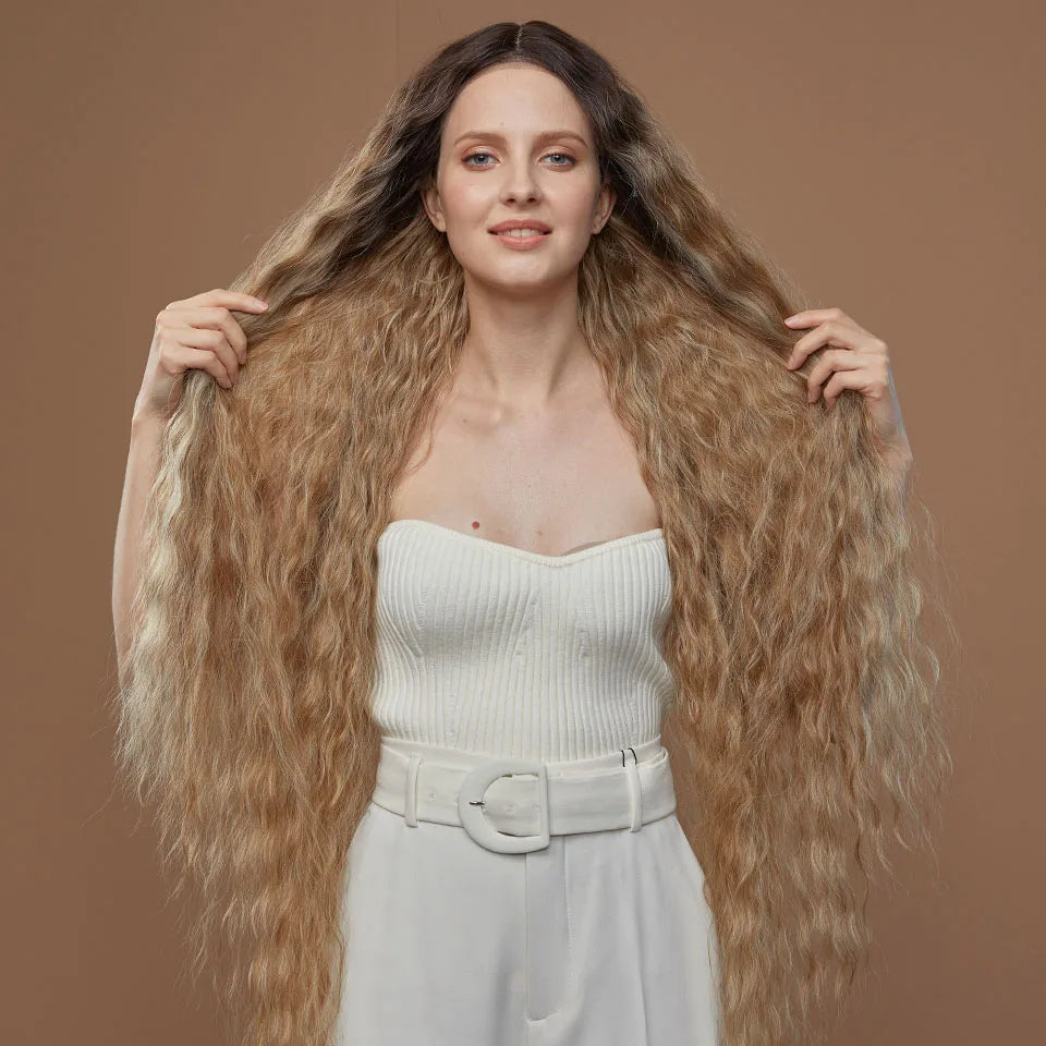 Water Wave 42 Inch Lace Front Synthetic Wigs - Various Colors Available