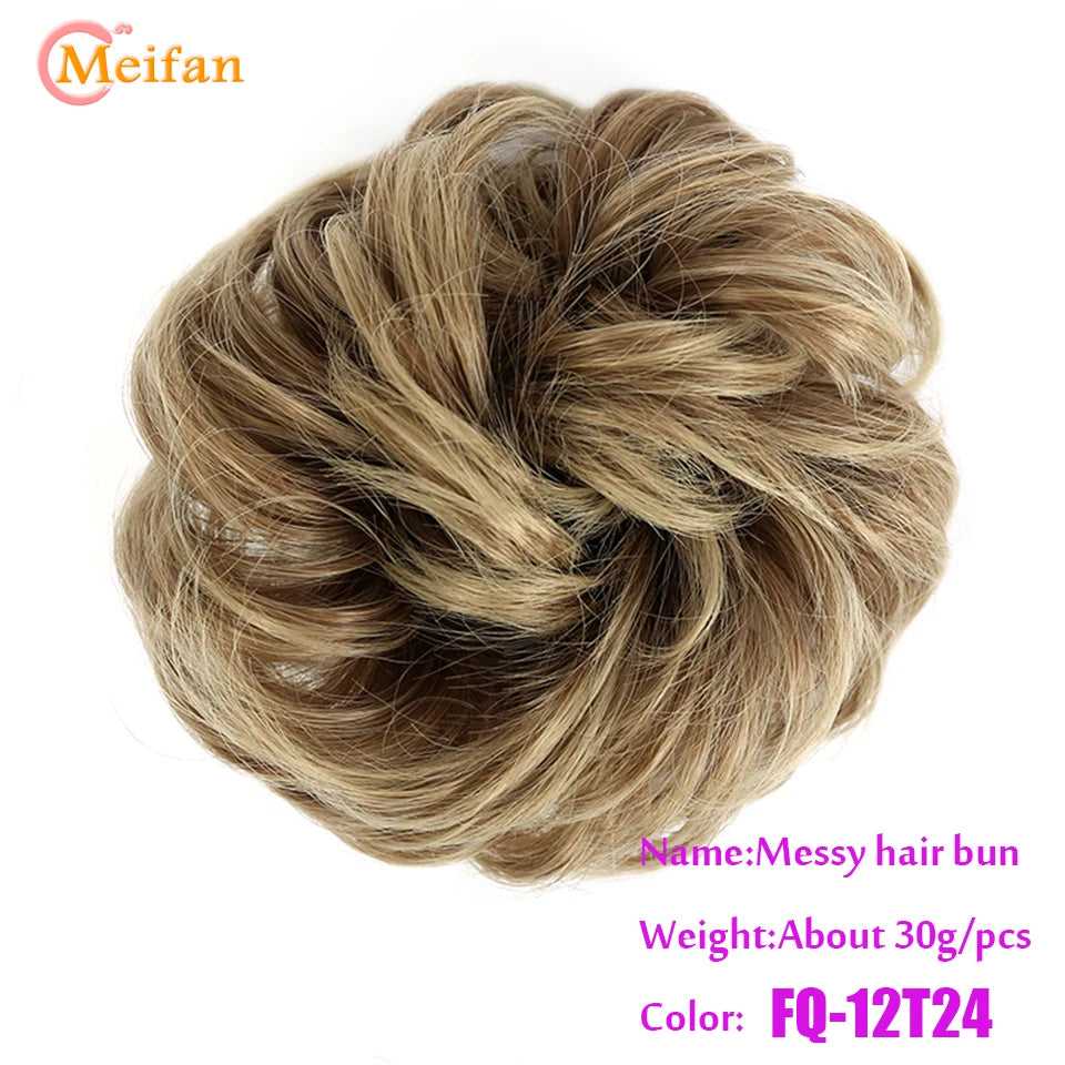 Synthetic Hair Bun with Elastic Band or Clip On - Various Options Available