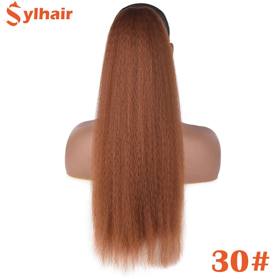 Kinky Straight Synthetic Drawstring Ponytails in Various Colors