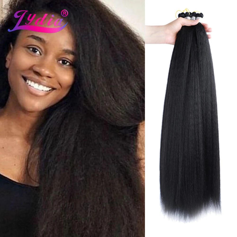 Kinky Straight Bundles Synthetic Hair Extension Crochet/Braiding