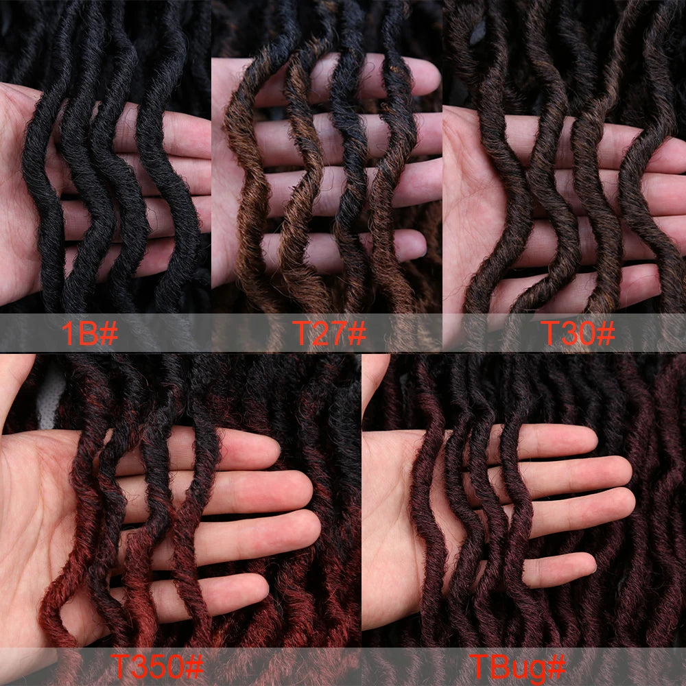 Curly Faux Locs Synthetic Crochet Pre-Stretched Hair - Various Colors Available