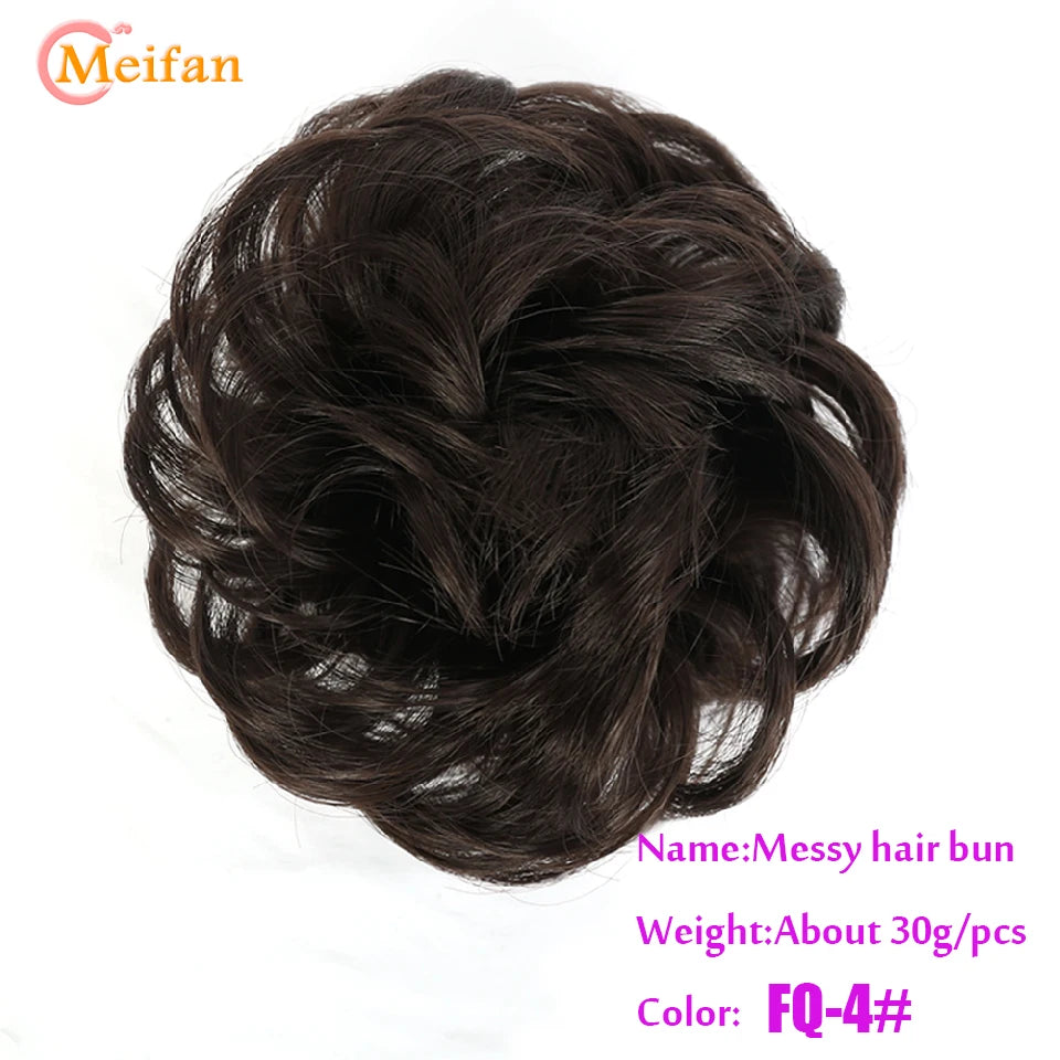 Synthetic Hair Bun with Elastic Band or Clip On - Various Options Available