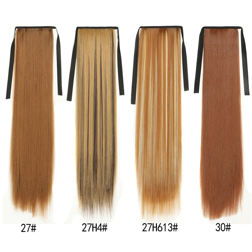 Long Straight Wrap Around Ponytail - Synthetic Hair, Various Colors Available