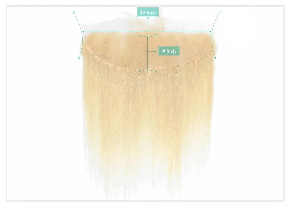 613 Blonde Color Human Hair Straight HD Lace Frontal Pre Plucked with Baby Hair