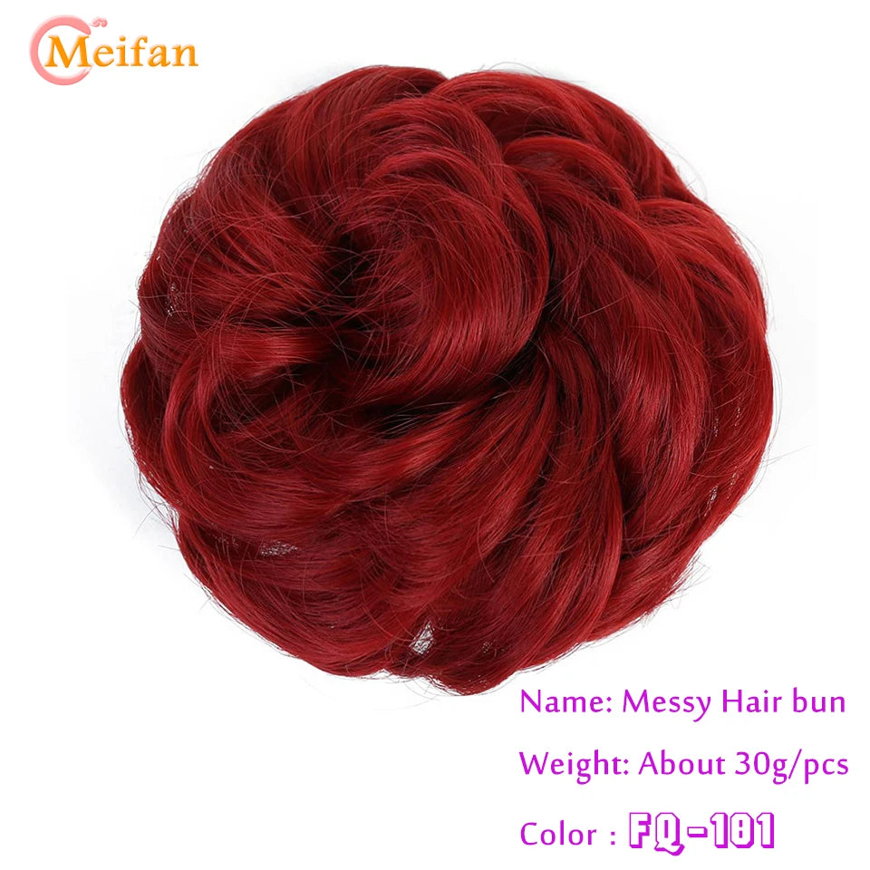 Synthetic Hair Bun with Elastic Band or Clip On - Various Options Available