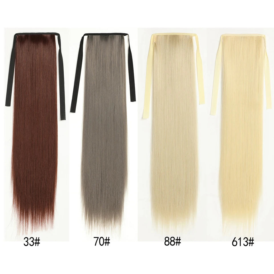 Long Straight Wrap Around Ponytail - Synthetic Hair, Various Colors Available