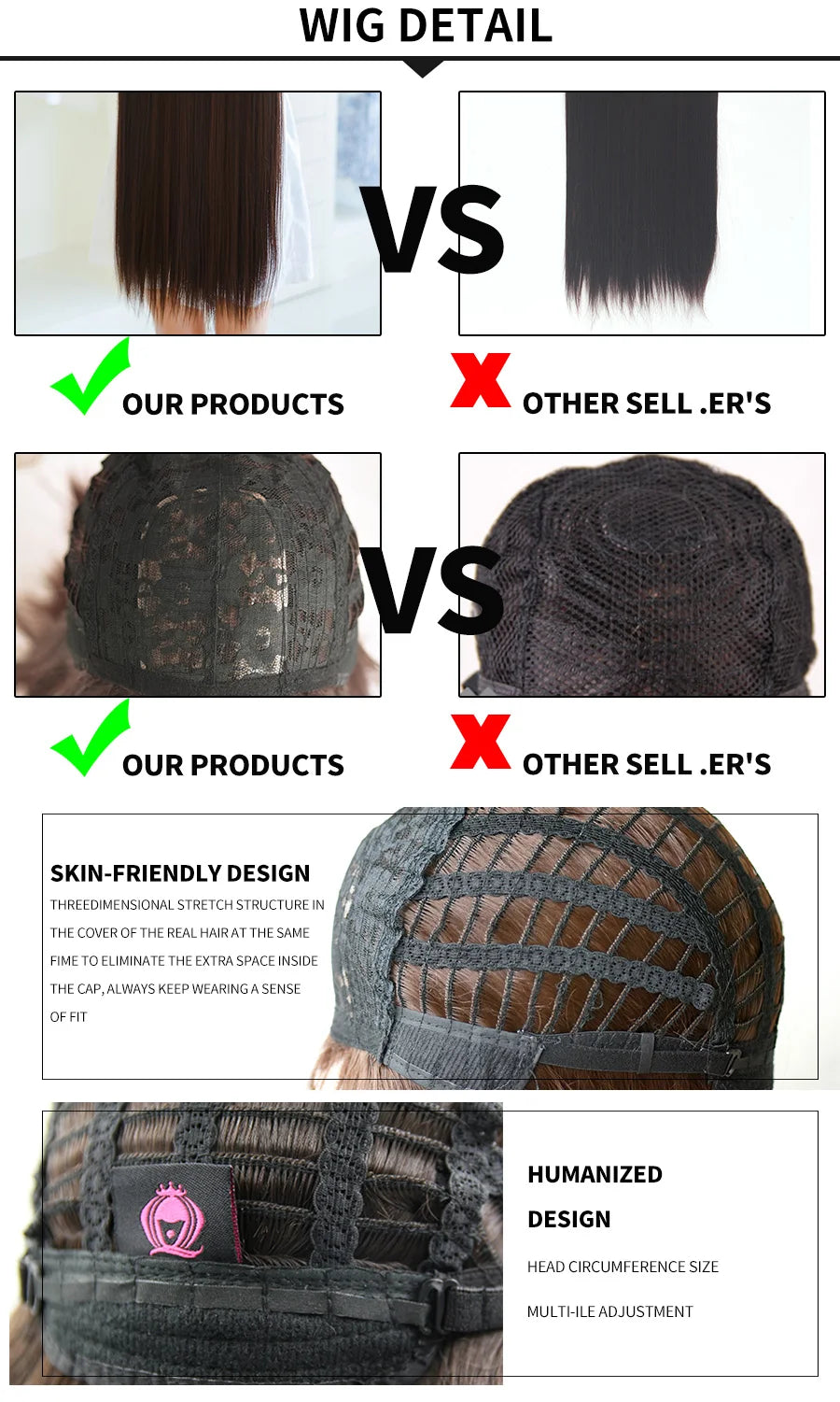 Short Bob Synthetic Wig - Various Colors Available
