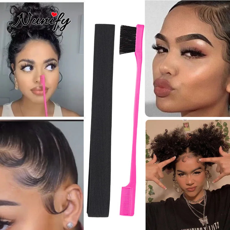 3PC Elastic Melting Lace Headband With Edge Brush/Comb