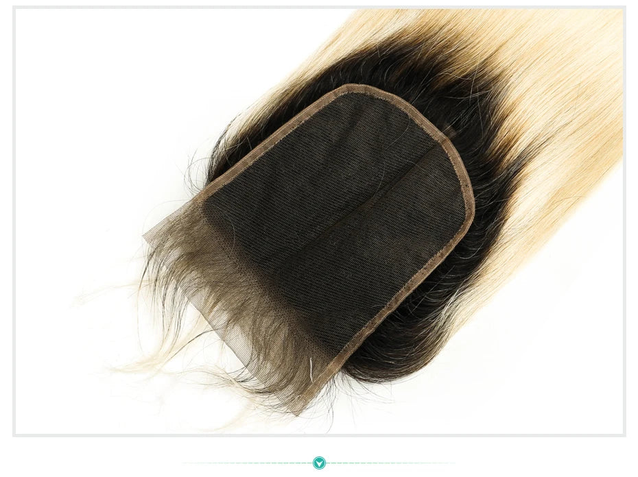Straight Human Hair Lace Closure with Baby Hair - Various Options Available