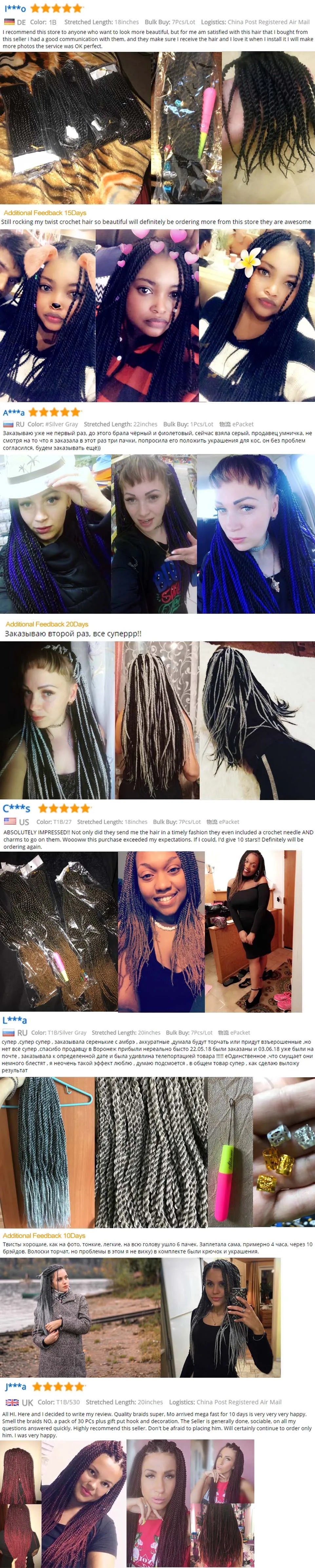 Senegalese Twist Synthetic Crochet Braided Hair - Various Colors Available