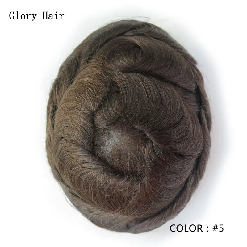 Indian Human Hair Thin Skin Hair Prosthesis 0.12 - 0.14 mm Toupee/Replacement Unit - Various Options Available