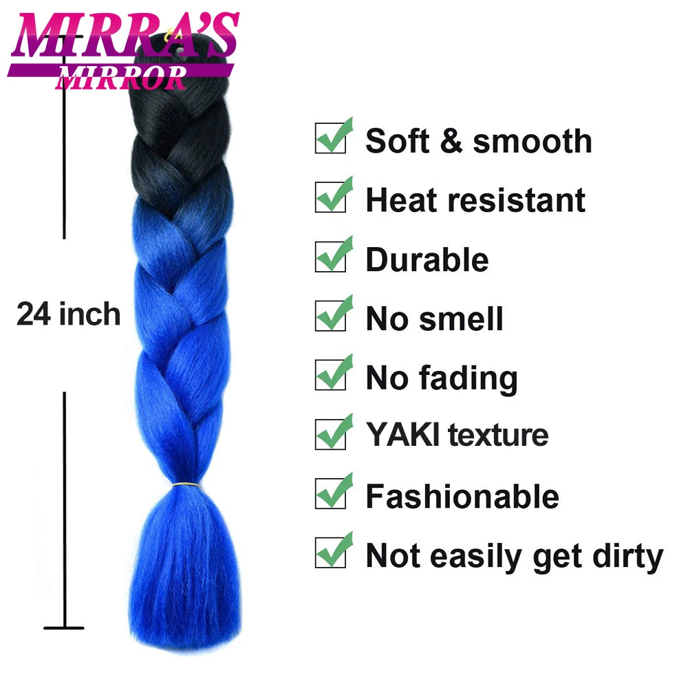 6 Bundles Jumbo Synthetic Braiding Hair - Various Colors Available