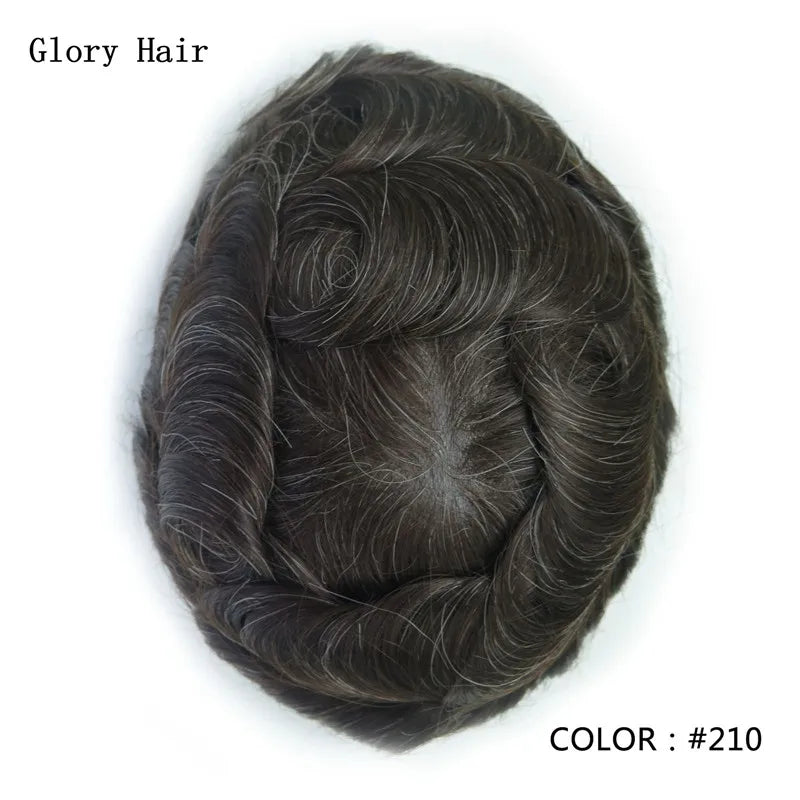 Indian Human Hair Thin Skin Hair Prosthesis 0.12 - 0.14 mm Toupee/Replacement Unit - Various Options Available