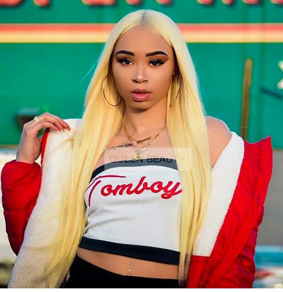 Blonde Bone Straight - 360 Pre Plucked Full Lace Frontal Human Hair Wig