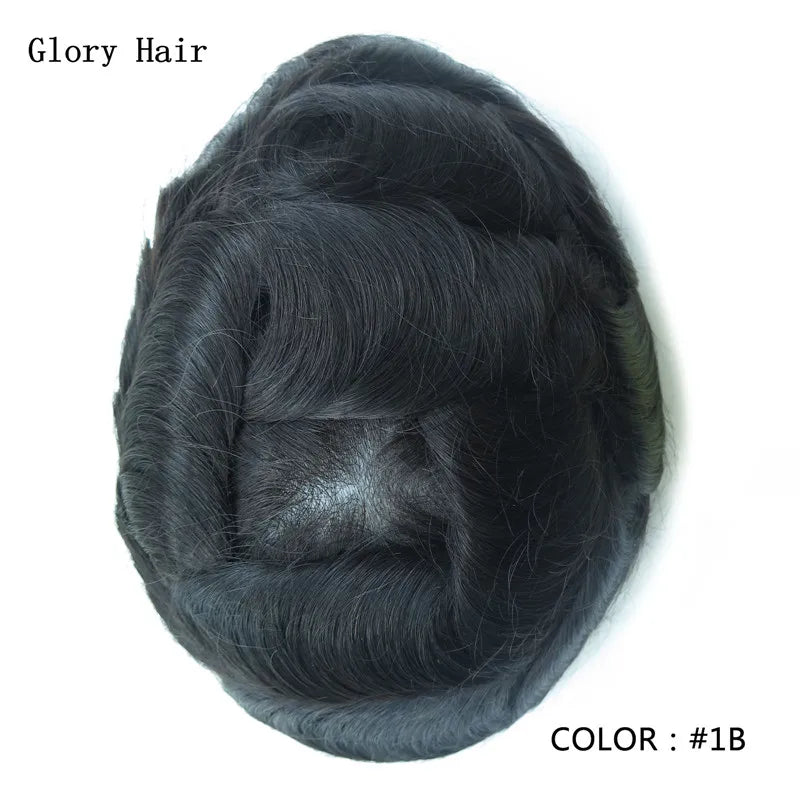 Indian Human Hair Thin Skin Hair Prosthesis 0.12 - 0.14 mm Toupee/Replacement Unit - Various Options Available