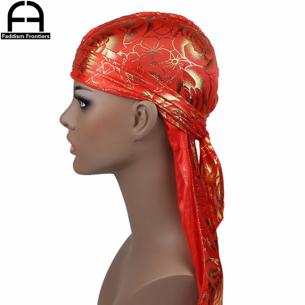 Men's Custom Printing Silk Durag /Wave Cap - Various Colors Available