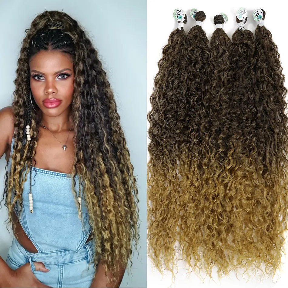 Kinky Curly Bundles Synthetic Hair - Various Colors Available