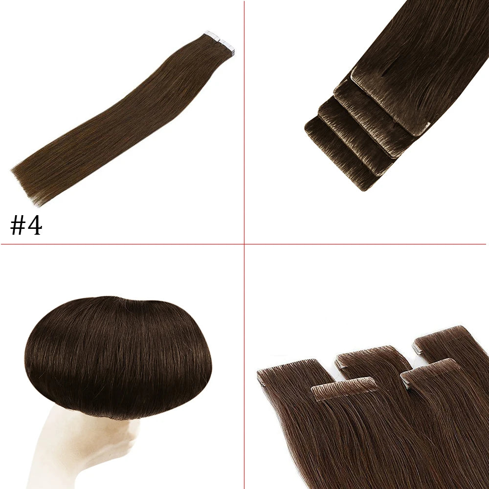 Invisible Seamless Skin Weft Injection Virgin Human Hair Tape In