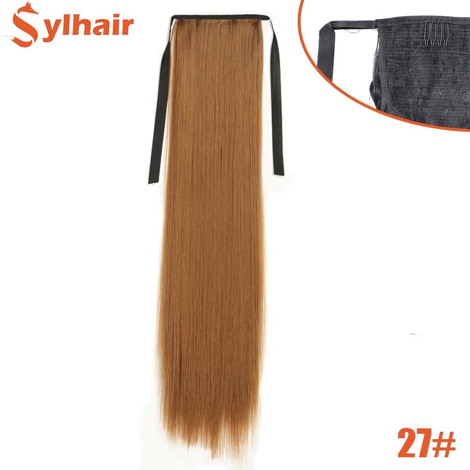Long Straight Wrap Around Ponytail - Synthetic Hair, Various Colors Available