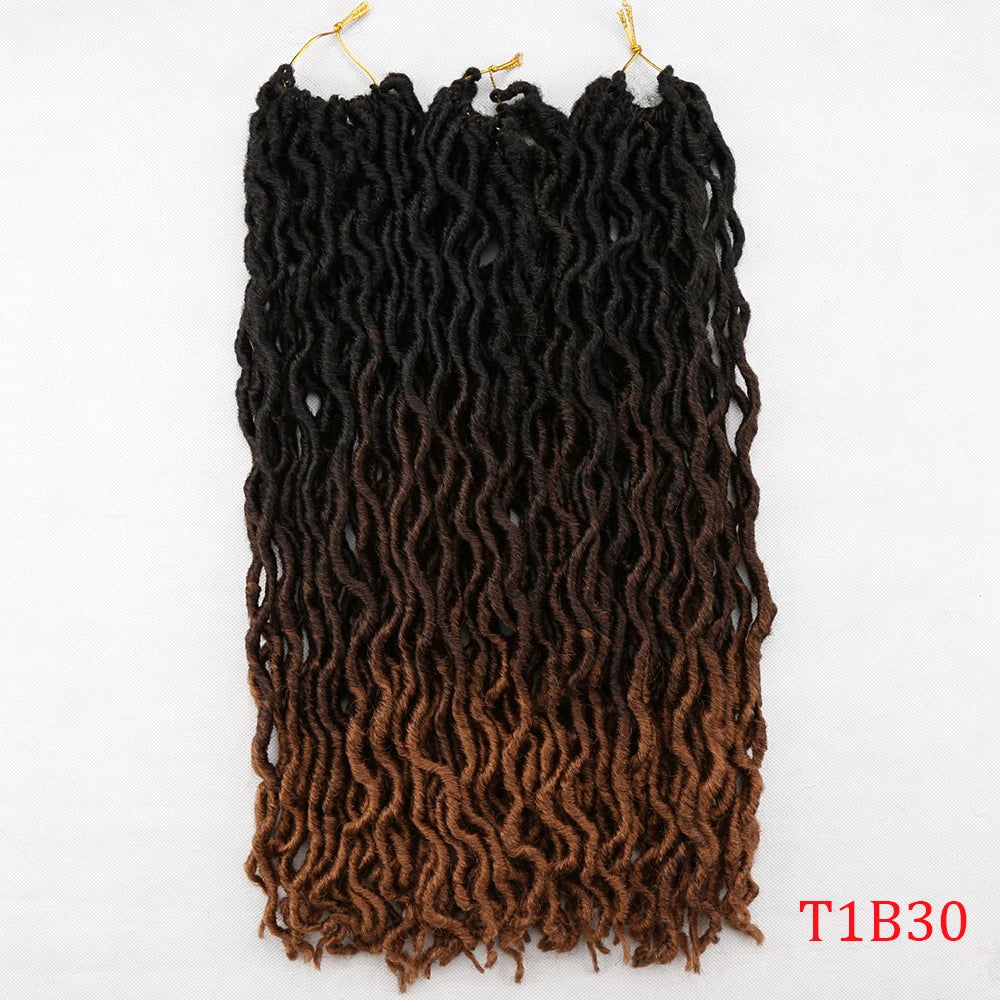 Curly Faux Locs Synthetic Crochet Pre-Stretched Hair - Various Colors Available