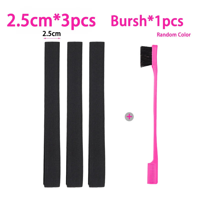 3PC Elastic Melting Lace Headband With Edge Brush/Comb