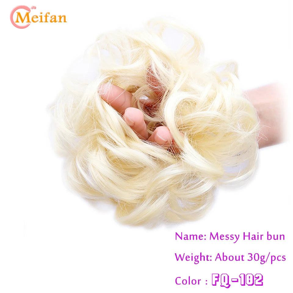 Synthetic Hair Bun with Elastic Band or Clip On - Various Options Available