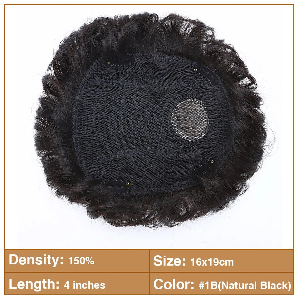Men Toupee 16x19cm, 4Inch Human Hair Capillary Prothesis Clip In Replacement Systems - Various Options Available