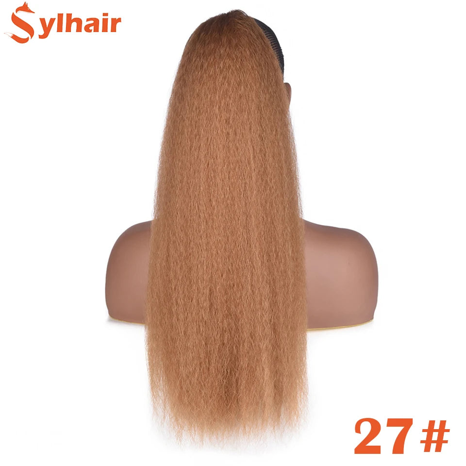 Kinky Straight Synthetic Drawstring Ponytails in Various Colors