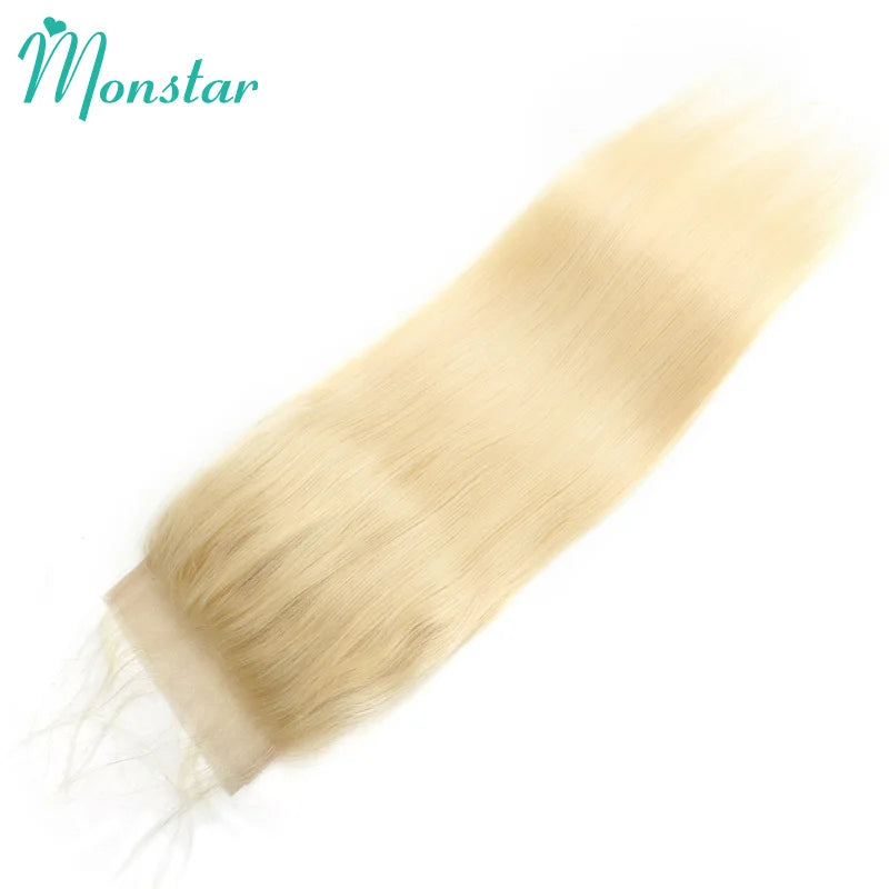 Straight Human Hair Lace Closure with Baby Hair - Various Options Available