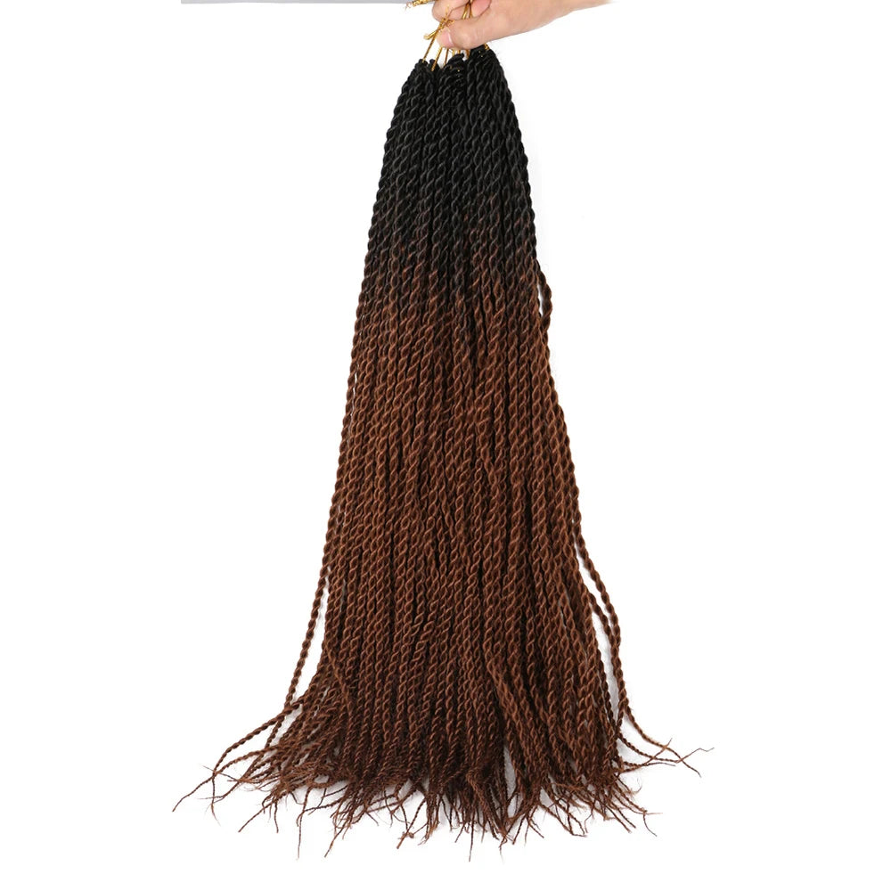 24 Inch Senegalese Twist Synthetic Crochet Braids - Various Colors Available
