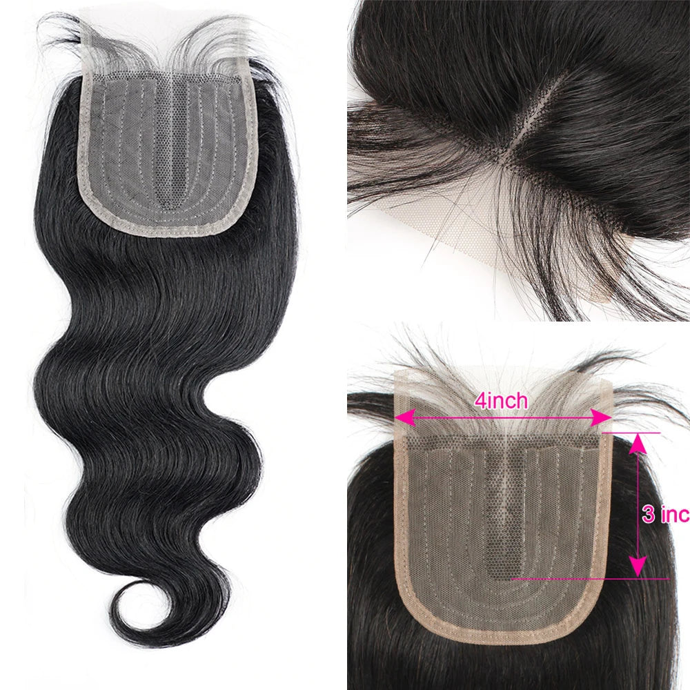 1PC Lace Closure Middle Part Body Wave Human Hair