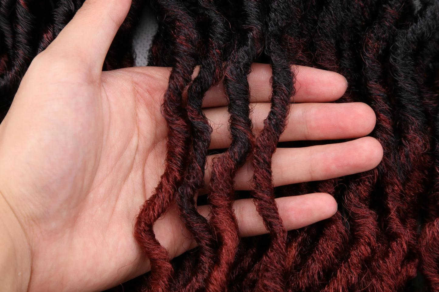 Curly Faux Locs Synthetic Crochet Pre-Stretched Hair - Various Colors Available