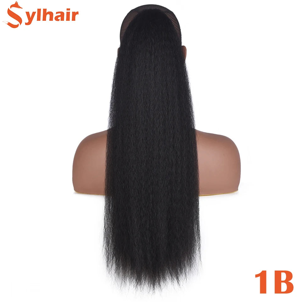 Kinky Straight Synthetic Drawstring Ponytails in Various Colors