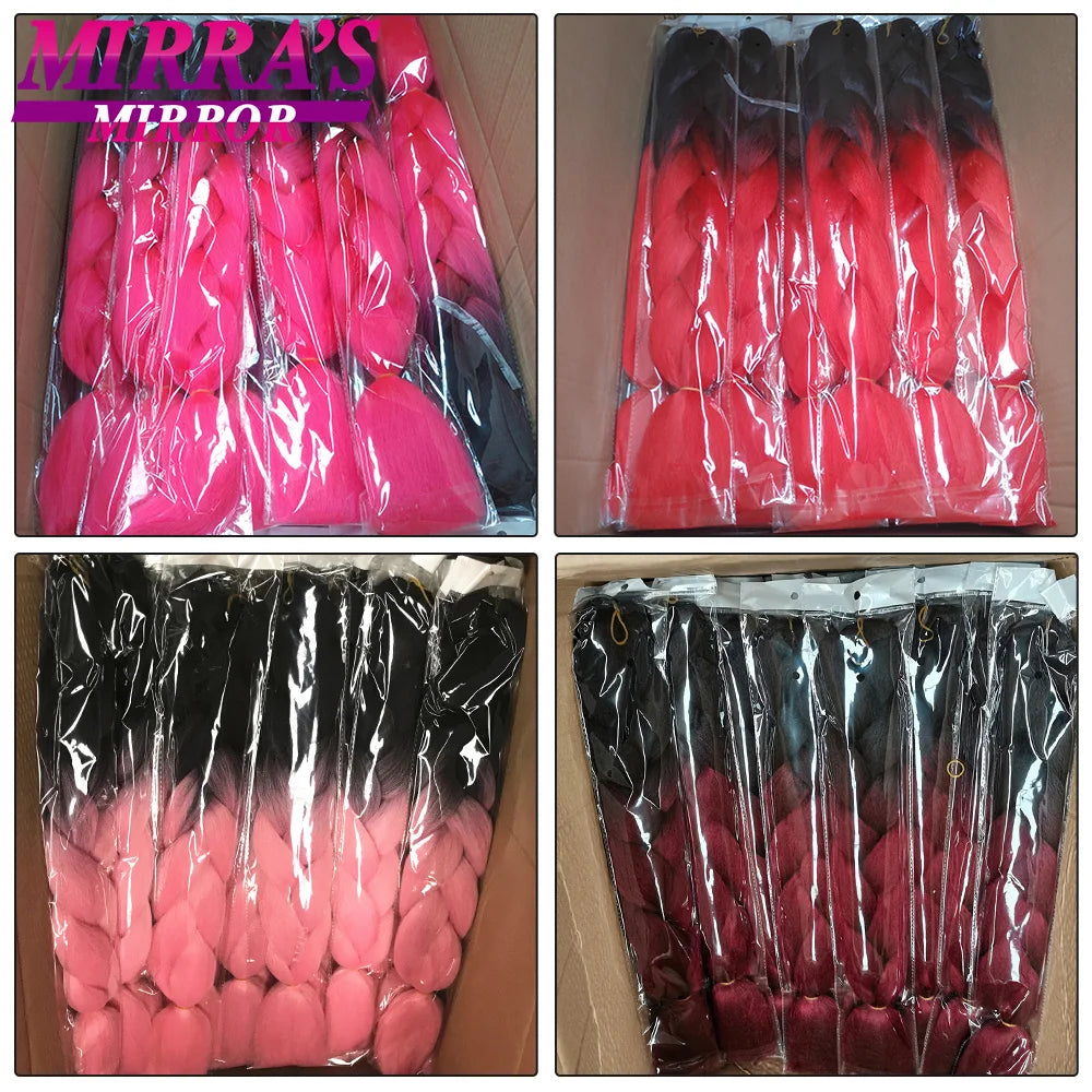 6 Bundles Jumbo Synthetic Braiding Hair - Various Colors Available