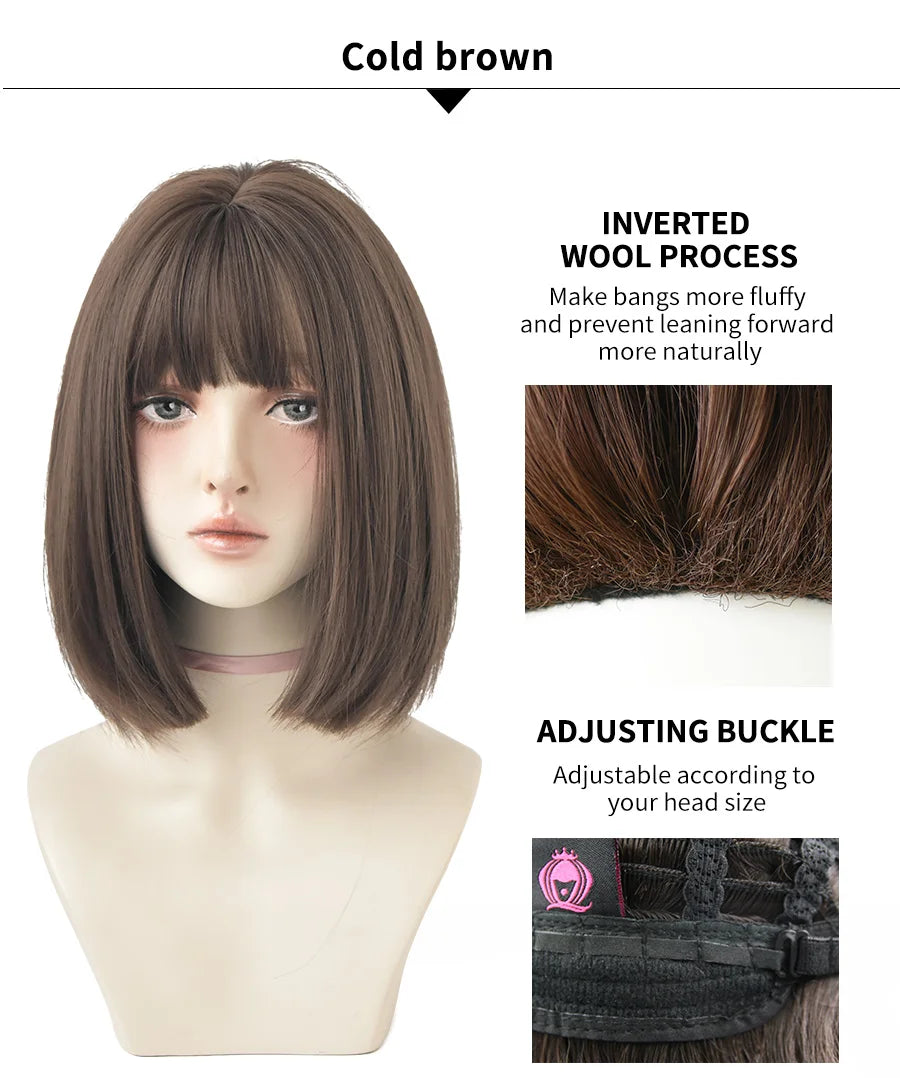 Short Bob Synthetic Wig - Various Colors Available