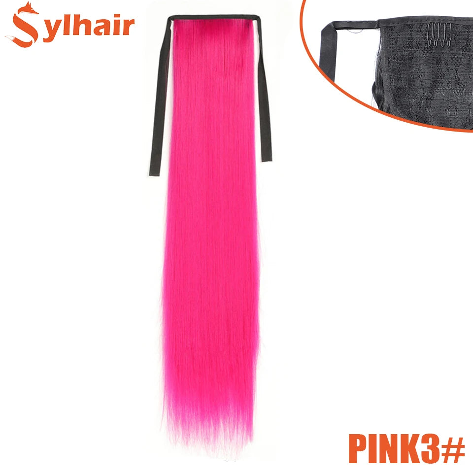 Long Straight Wrap Around Ponytail - Synthetic Hair, Various Colors Available