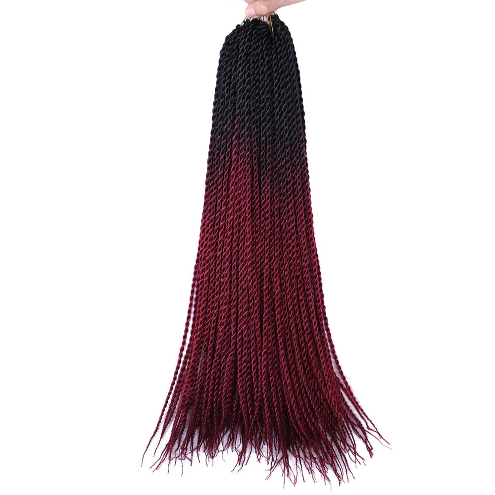 24 Inch Senegalese Twist Synthetic Crochet Braids - Various Colors Available